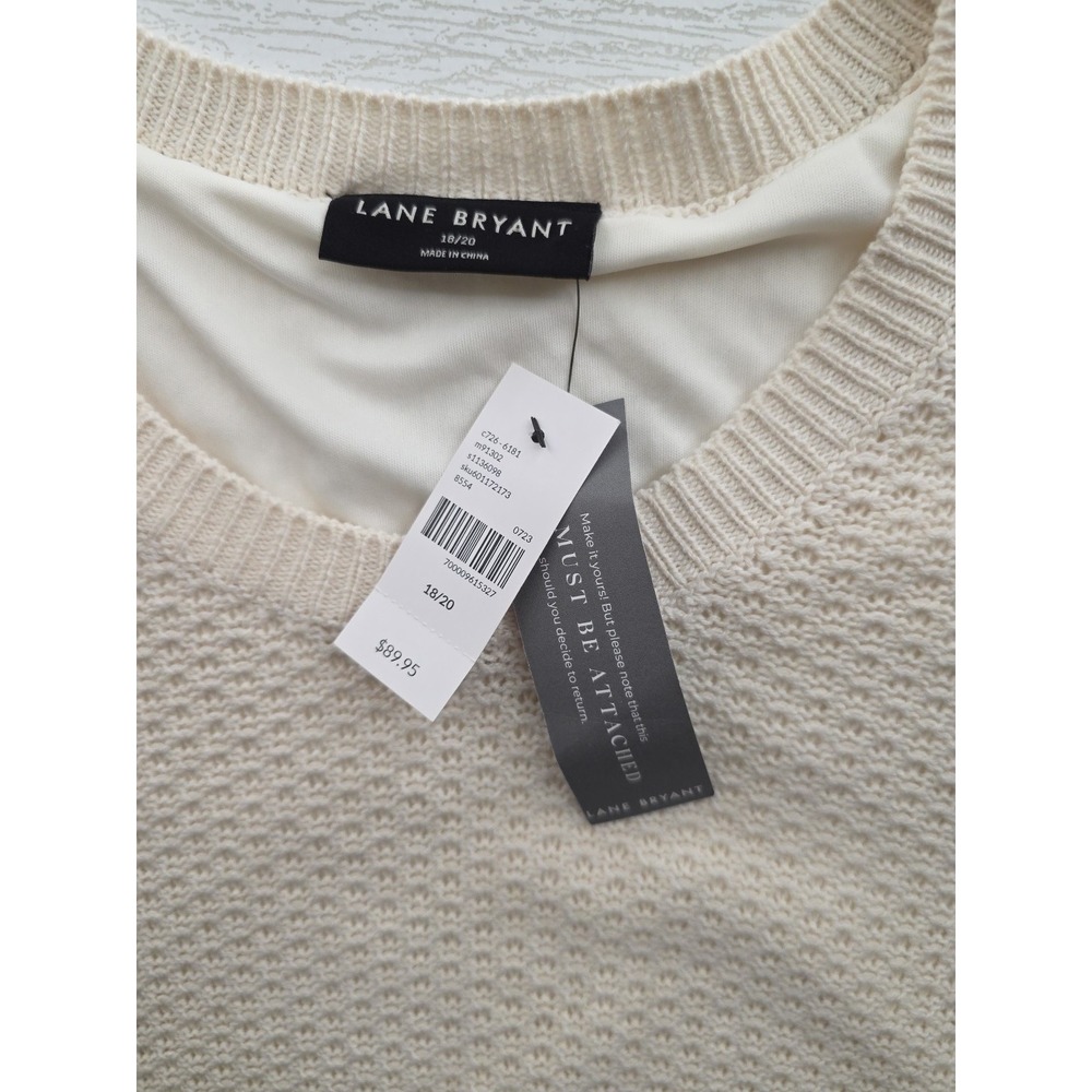 Lane Bryant Birch Cream Crochet Knit Midi Plus Dress Size 18/20 - Picture 8 of 8